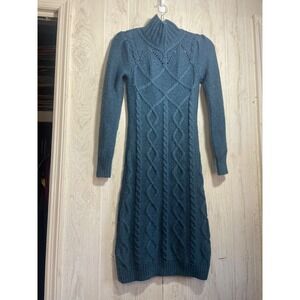 Moda International Wool Blend Cable Knit Sweater Dress Womens SmallAcademia Fall